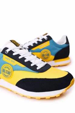 Męskie Sportowe Buty Memory Foam Big Star HH174249 Żółto-Niebieskie Męskie Trampki Męskie Big Star|Obuwie Sportowe Męskie