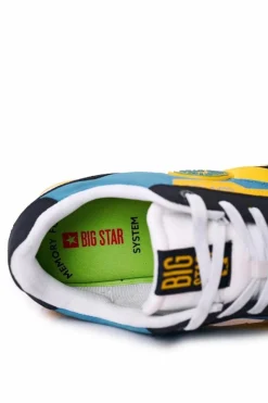 Męskie Sportowe Buty Memory Foam Big Star HH174249 Żółto-Niebieskie Męskie Trampki Męskie Big Star|Obuwie Sportowe Męskie