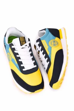 Męskie Sportowe Buty Memory Foam Big Star HH174249 Żółto-Niebieskie Męskie Trampki Męskie Big Star|Obuwie Sportowe Męskie