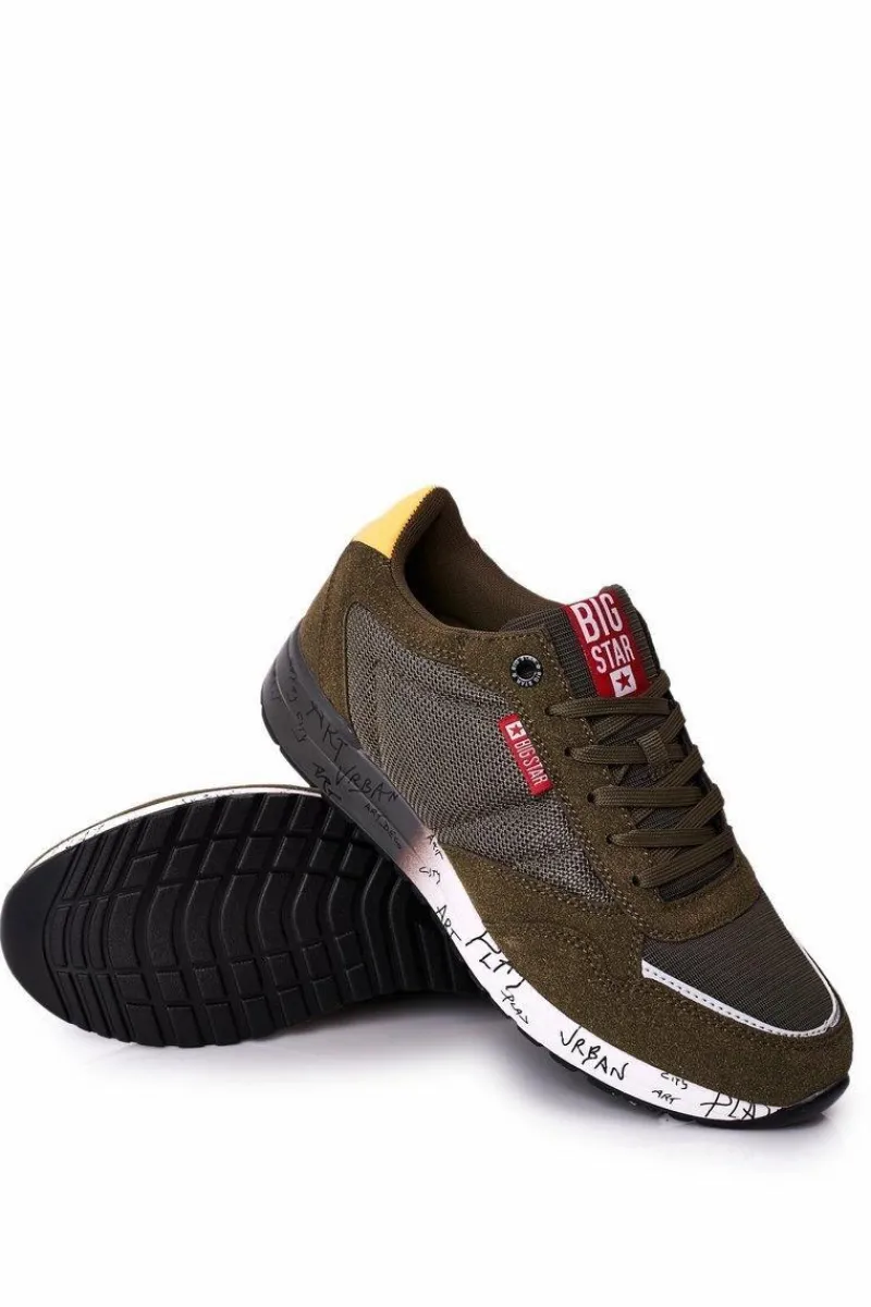 Clearance Męskie Sportowe Buty Memory Foam Big Star FF174209 Zielone Męskie Trampki Męskie Big Star|Obuwie Sportowe Męskie