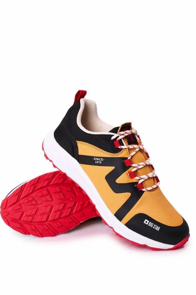 Best Big Star Shoes Męskie Sportowe Buty Memory Foam Big Star HH174087 Camel