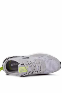 Hot Męskie Sportowe Buty Memory Foam Big Star JJ174291 Szare Męskie Obuwie Sportowe Męskie