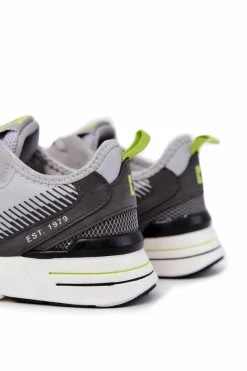 Hot Męskie Sportowe Buty Memory Foam Big Star JJ174291 Szare Męskie Obuwie Sportowe Męskie