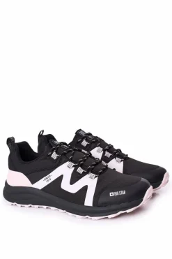 Trampki Męskie Big Star|Obuwie Sportowe Męskie>Big Star Shoes Męskie Sportowe Buty Memory Foam Big Star HH174088 Czarne