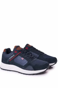 Hot Męskie Sportowe Buty Sneakersy Granatowe Fabian Męskie Obuwie Sportowe Męskie