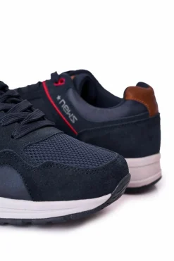 Hot Męskie Sportowe Buty Sneakersy Granatowe Fabian Męskie Obuwie Sportowe Męskie