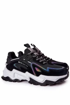 Trampki Męskie Big Star|Obuwie Sportowe Męskie>Big Star Shoes Męskie Sportowe Buty Sneakersy Big Star II174044 Czarne