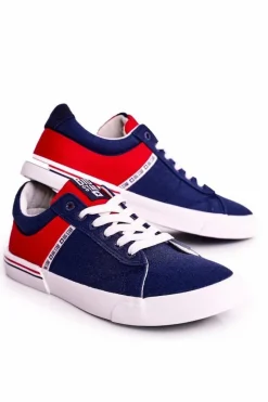 Clearance Męskie Tenisówki Big Star FF174137 Granatowo-Czerwone Męskie Trampki Męskie Big Star|Trampki Niskie