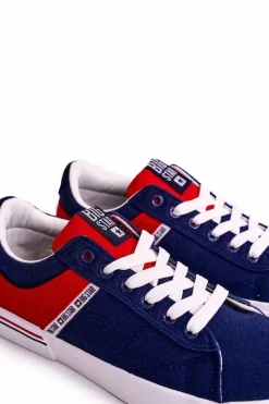 Clearance Męskie Tenisówki Big Star FF174137 Granatowo-Czerwone Męskie Trampki Męskie Big Star|Trampki Niskie