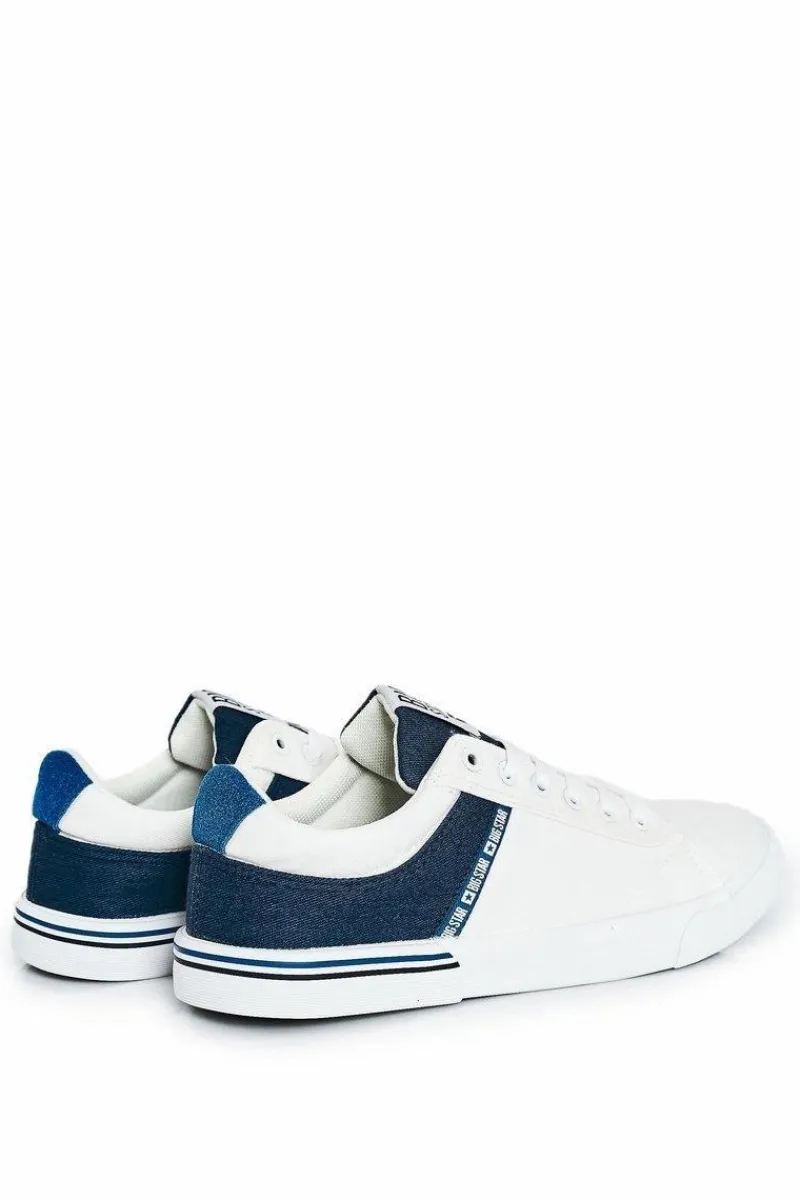 Trampki Męskie Big Star|Trampki Niskie>Big Star Shoes Męskie Tenisówki Big Star FF174136 Biało-Granatowe