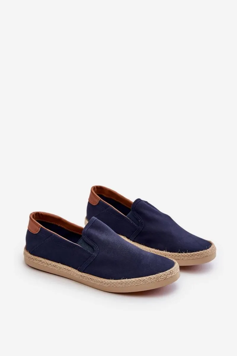 Online Evento Męskie Tenisówki Espadryle Z Plecionką Granatowe Fenen