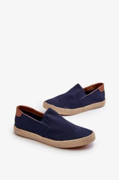 Online Evento Męskie Tenisówki Espadryle Z Plecionką Granatowe Fenen