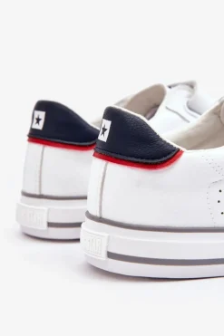 Clearance Męskie Tenisówki Na Rzepy Big Star LL174632 Białe Męskie Trampki Męskie Big Star|Trampki Niskie