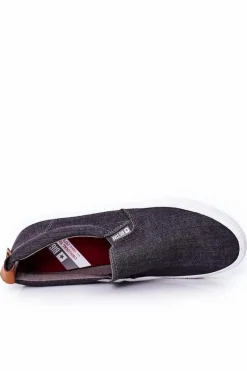 Sale Big Star Shoes Męskie Tenisówki Slip-On Big Star DD174162 Szare