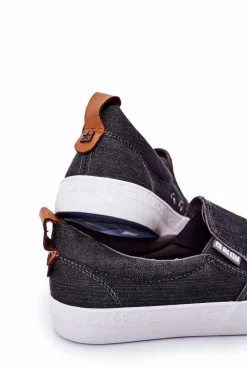 Sale Big Star Shoes Męskie Tenisówki Slip-On Big Star DD174162 Szare