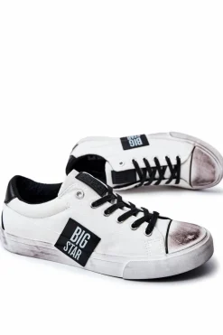 Męskie Tenisówki Trampki BIG STAR JJ174248 Biało-Czarne Męskie Trampki Męskie Big Star|Trampki Niskie