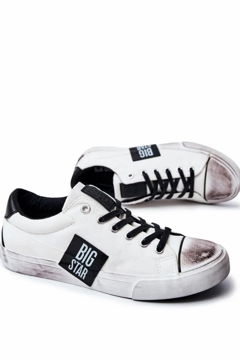 Męskie Tenisówki Trampki BIG STAR JJ174248 Biało-Czarne Męskie Trampki Męskie Big Star|Trampki Niskie