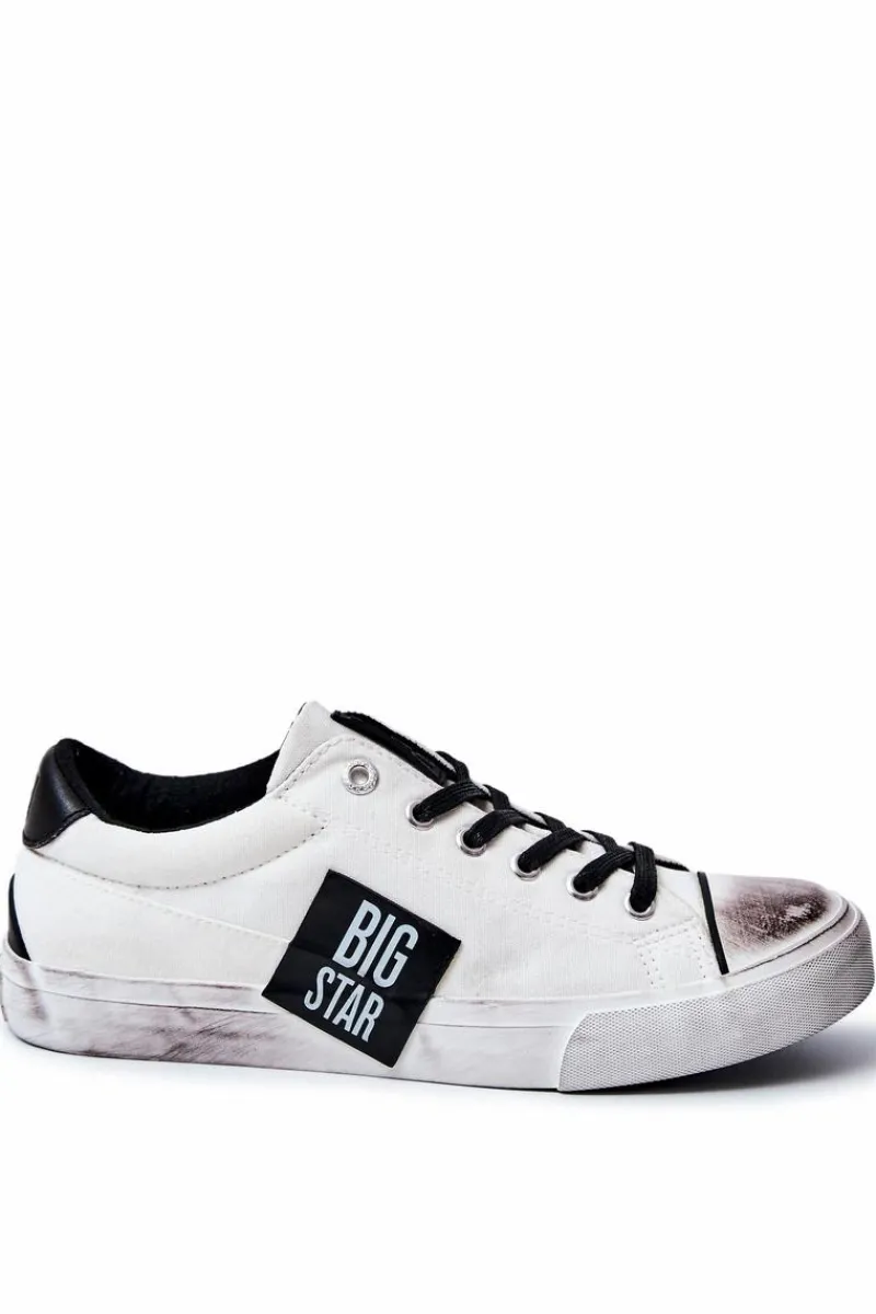 Męskie Tenisówki Trampki BIG STAR JJ174248 Biało-Czarne Męskie Trampki Męskie Big Star|Trampki Niskie