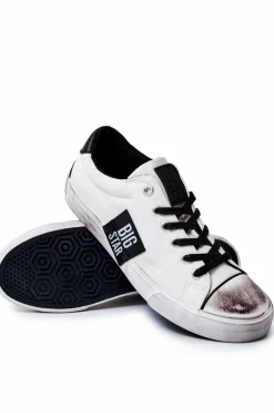 Męskie Tenisówki Trampki BIG STAR JJ174248 Biało-Czarne Męskie Trampki Męskie Big Star|Trampki Niskie