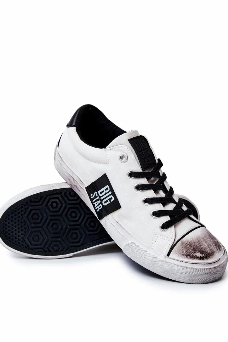 Męskie Tenisówki Trampki BIG STAR JJ174248 Biało-Czarne Męskie Trampki Męskie Big Star|Trampki Niskie