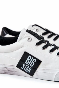 Męskie Tenisówki Trampki BIG STAR JJ174248 Biało-Czarne Męskie Trampki Męskie Big Star|Trampki Niskie