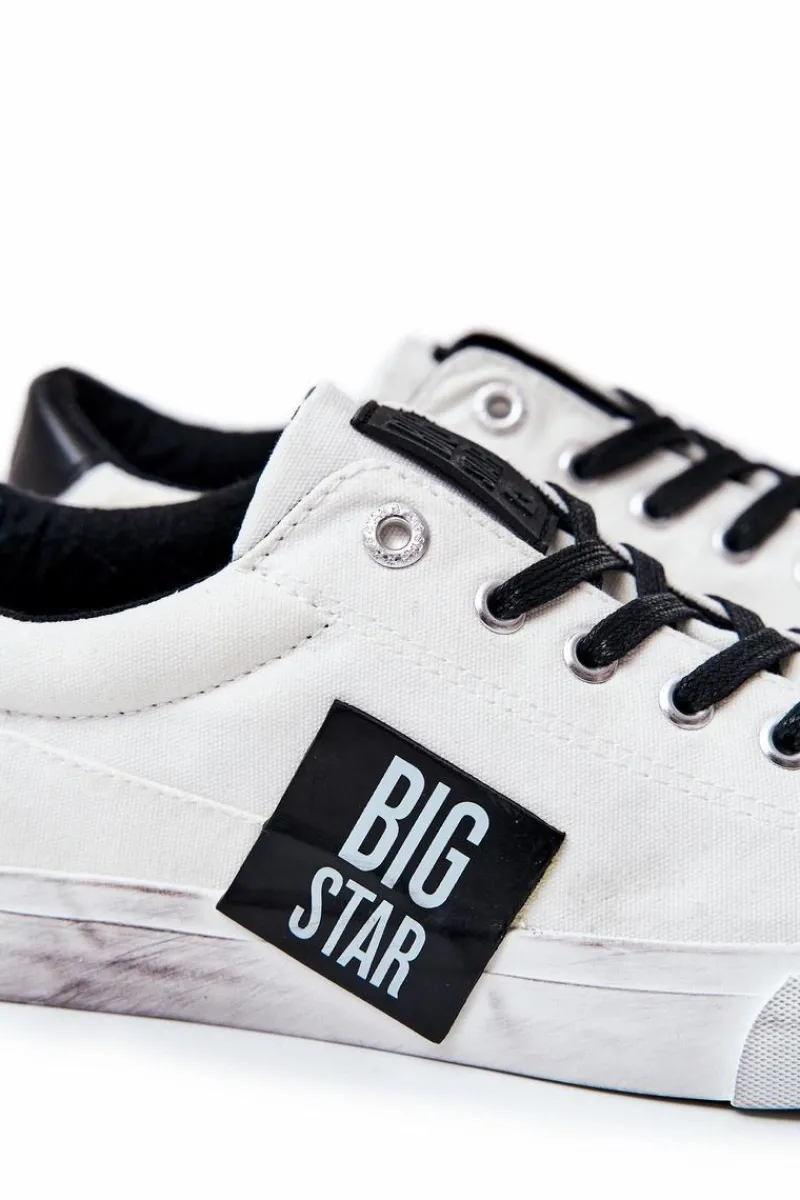 Męskie Tenisówki Trampki BIG STAR JJ174248 Biało-Czarne Męskie Trampki Męskie Big Star|Trampki Niskie