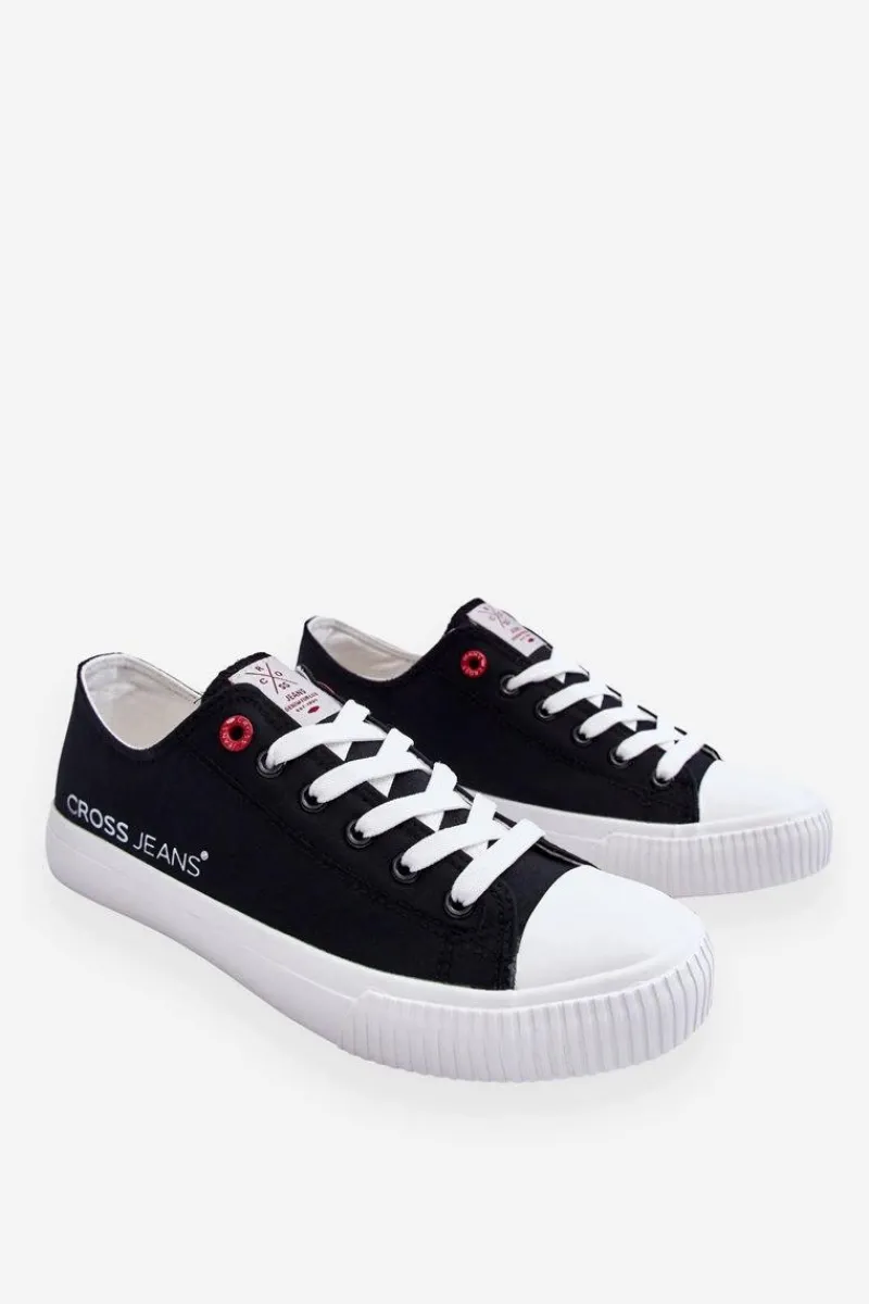 Sale Męskie Trampki LL1R4023 Czarne Męskie Trampki Męskie Cross Jeans|Trampki Niskie