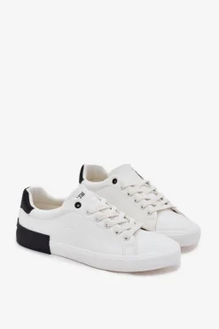 New Męskie Trampki Eko Skórzane Big Star OO174018 Białe Męskie Trampki Męskie Big Star|Trampki Niskie