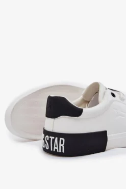 New Męskie Trampki Eko Skórzane Big Star OO174018 Białe Męskie Trampki Męskie Big Star|Trampki Niskie