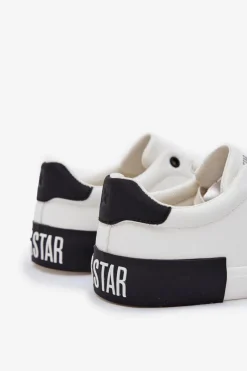 New Męskie Trampki Eko Skórzane Big Star OO174018 Białe Męskie Trampki Męskie Big Star|Trampki Niskie