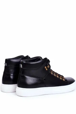 Best Męskie Trampki Skórzane Czarne GG1N3009 Damskie/Męskie Trampki Wysokie|Trampki Męskie Wysokie