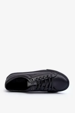 Online Męskie Trampki Z Eko Skóry Czarne Big Star JJ174234 Męskie Trampki Męskie Big Star|Trampki Niskie