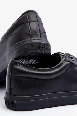 Online Męskie Trampki Z Eko Skóry Czarne Big Star JJ174234 Męskie Trampki Męskie Big Star|Trampki Niskie