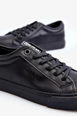 Online Męskie Trampki Z Eko Skóry Czarne Big Star JJ174234 Męskie Trampki Męskie Big Star|Trampki Niskie