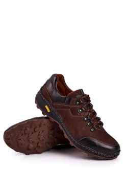 Sale Boto Męskie Trekkingowe Skórzane Półbuty Bednarek Activ Brązowe