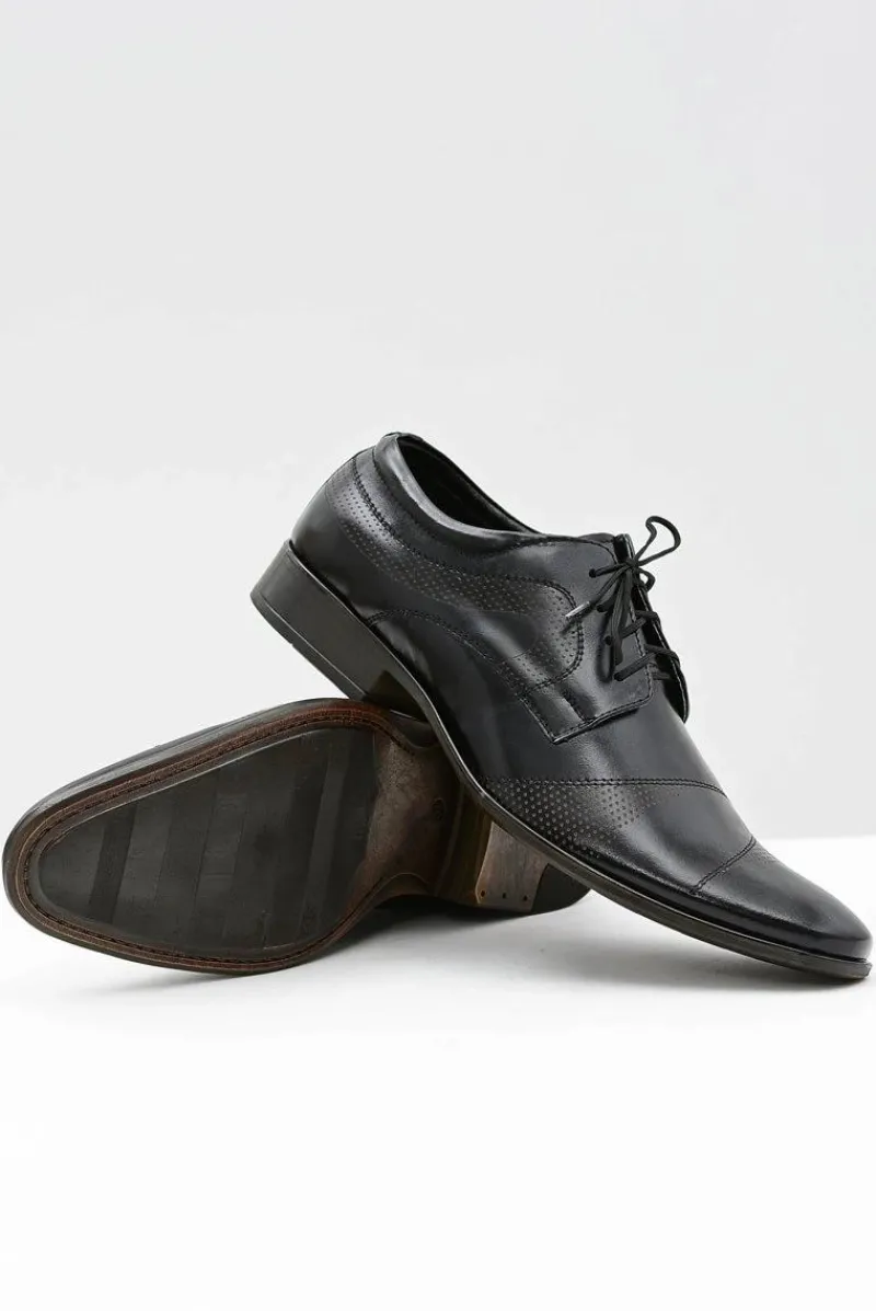 Clearance Boto Męskie Wizytowe Skórzane Półbuty Flavio