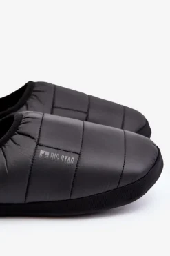 Best Męskie Wsuwane Ocieplane Kapcie Czarne Big Star KK174363 Męskie Papcie Męskie