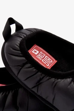 Best Męskie Wsuwane Ocieplane Kapcie Czarne Big Star KK174363 Męskie Papcie Męskie