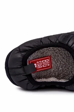 Męskie Wsuwane Papcie Big Star KK174365 Czarne Męskie Papcie Męskie