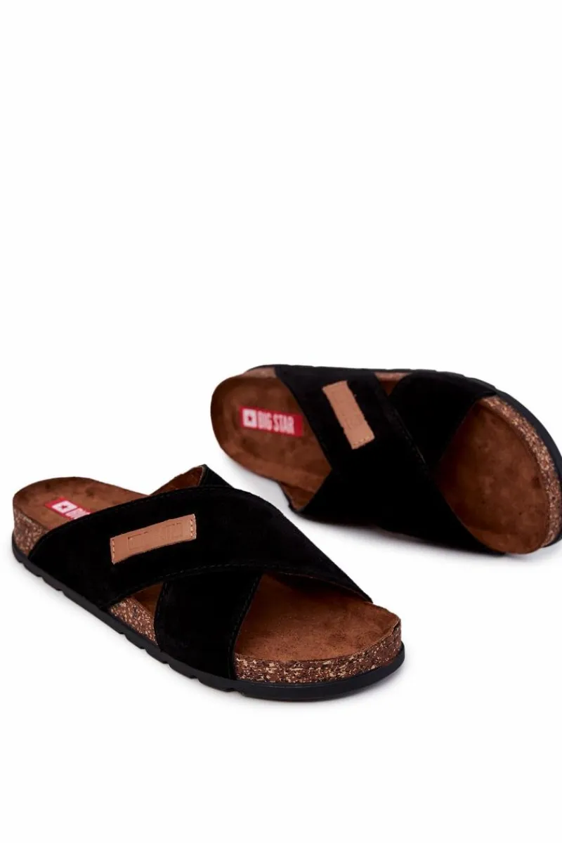 Clearance Męskie Wygodne Klapki Big Star JJ176005 Czarne Męskie Klapki Męskie Big Star|Klapki Męskie Klasyczne