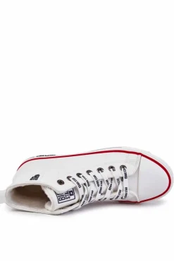 New Big Star Shoes Męskie Wysokie Ocieplane Trampki Big Star KK174345 Białe Biały