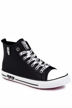 Outlet Big Star Shoes Męskie Wysokie Ocieplane Trampki Big Star KK174346Czarne