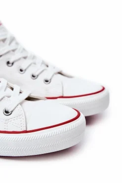 Sale Big Star Shoes Męskie Wysokie Skórzane Trampki BIG STAR JJ174071 Białe