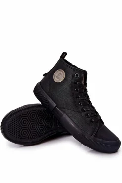 Best Męskie Wysokie Trampki Big Star II174023 Czarne Męskie Trampki Męskie Big Star|Trampki Wysokie