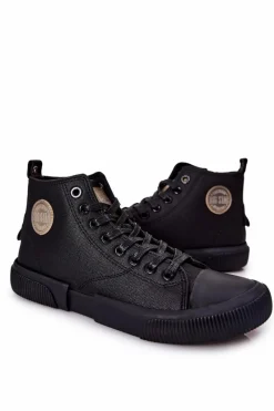 Best Męskie Wysokie Trampki Big Star II174023 Czarne Męskie Trampki Męskie Big Star|Trampki Wysokie