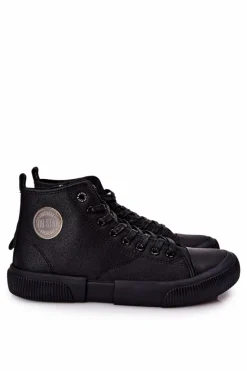 Best Męskie Wysokie Trampki Big Star II174023 Czarne Męskie Trampki Męskie Big Star|Trampki Wysokie