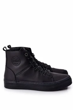 Trampki Męskie Big Star|Trampki Wysokie>Big Star Shoes Męskie Wysokie Trampki BIG STAR II174048 Czarne