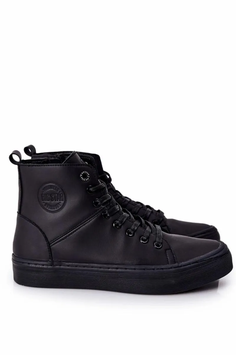 Trampki Męskie Big Star|Trampki Wysokie>Big Star Shoes Męskie Wysokie Trampki BIG STAR II174048 Czarne