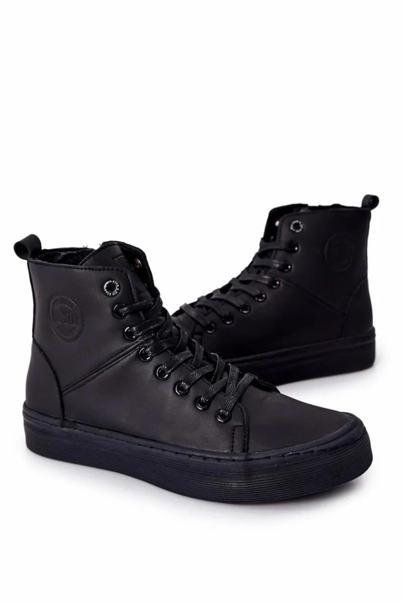 Trampki Męskie Big Star|Trampki Wysokie>Big Star Shoes Męskie Wysokie Trampki BIG STAR II174048 Czarne