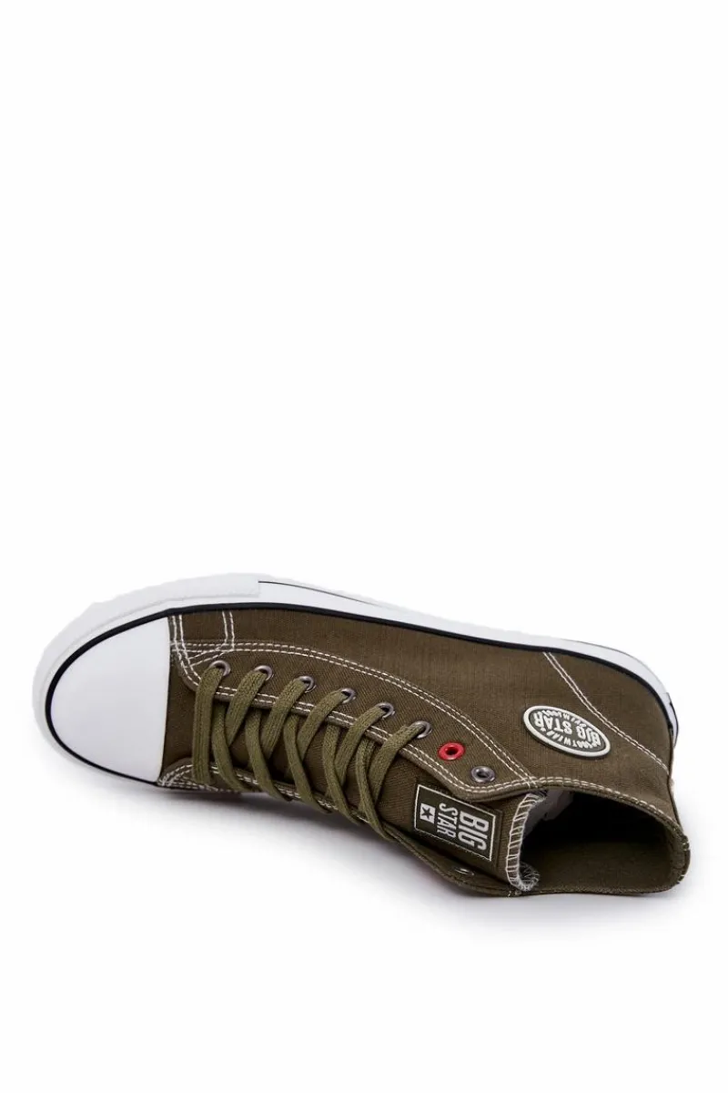 Outlet Męskie Wysokie Trampki Big Star JJ174387 Khaki Męskie Trampki Męskie Big Star|Trampki Wysokie